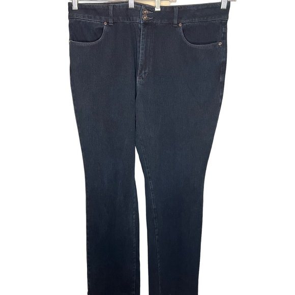 Coldwater Creek women’s size L 18 soft blue denim stretch zip two button four po - Picture 1 of 10